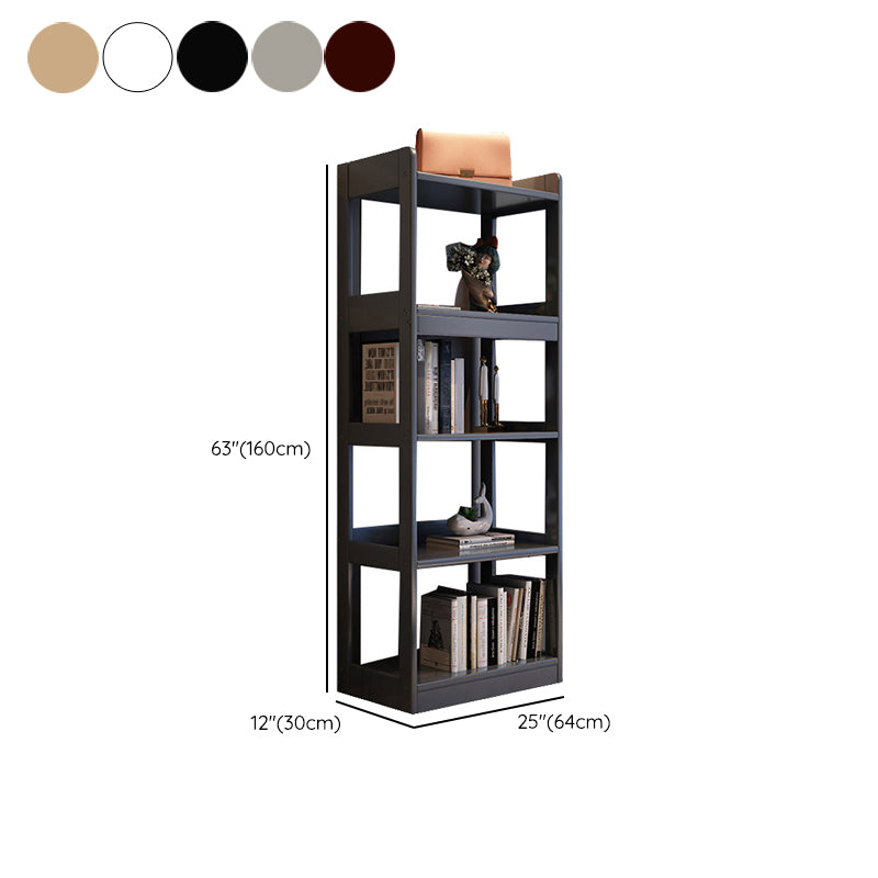 Modern Open Back Standard Bookshelf Wooden Bookcase With Shelves
