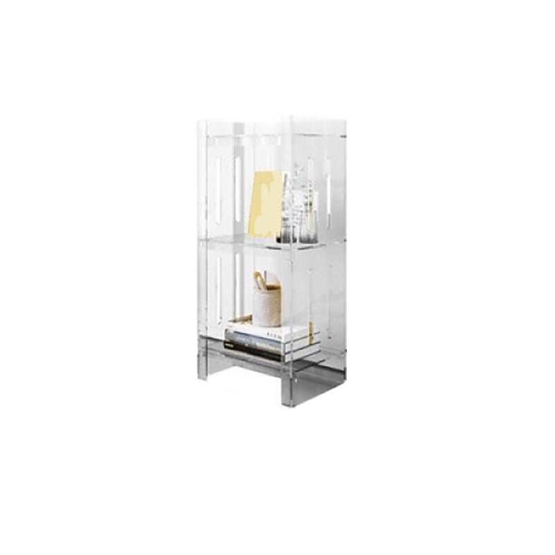 Modern Style Closed Back Bookshelf Standard Acrylic Bookcase with Rectangular Shelves