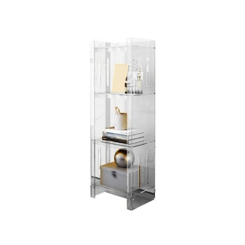 Modern Style Closed Back Bookshelf Standard Acrylic Bookcase with Rectangular Shelves