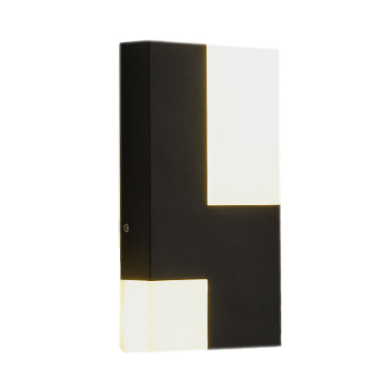 White/Black Rectangular Sconce Light Minimalist LED Acrylic Wall Mounted Lamp for Bedside