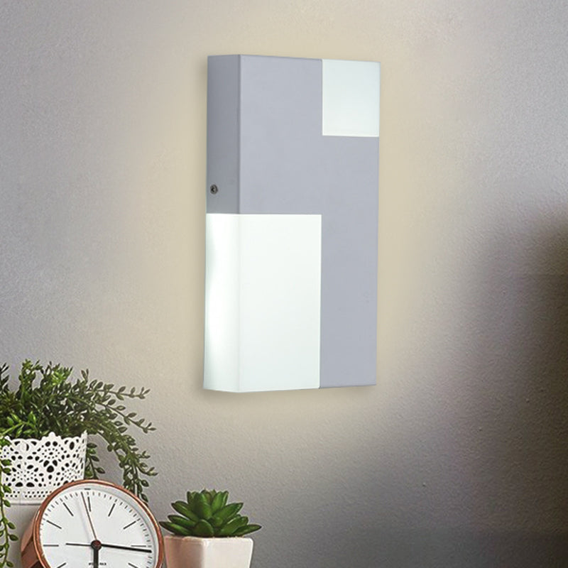 White/Black Rectangular Sconce Light Minimalist LED Acrylic Wall Mounted Lamp for Bedside