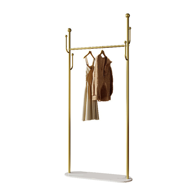 Modern Hall Tree Metal Hanging Rail Storage and 4 Hooks Coat Hanger