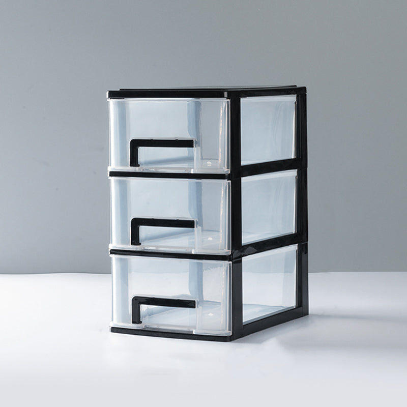 Transparent File Cabinet Vertical Modern Plastic Filing Cabinet for Home Office