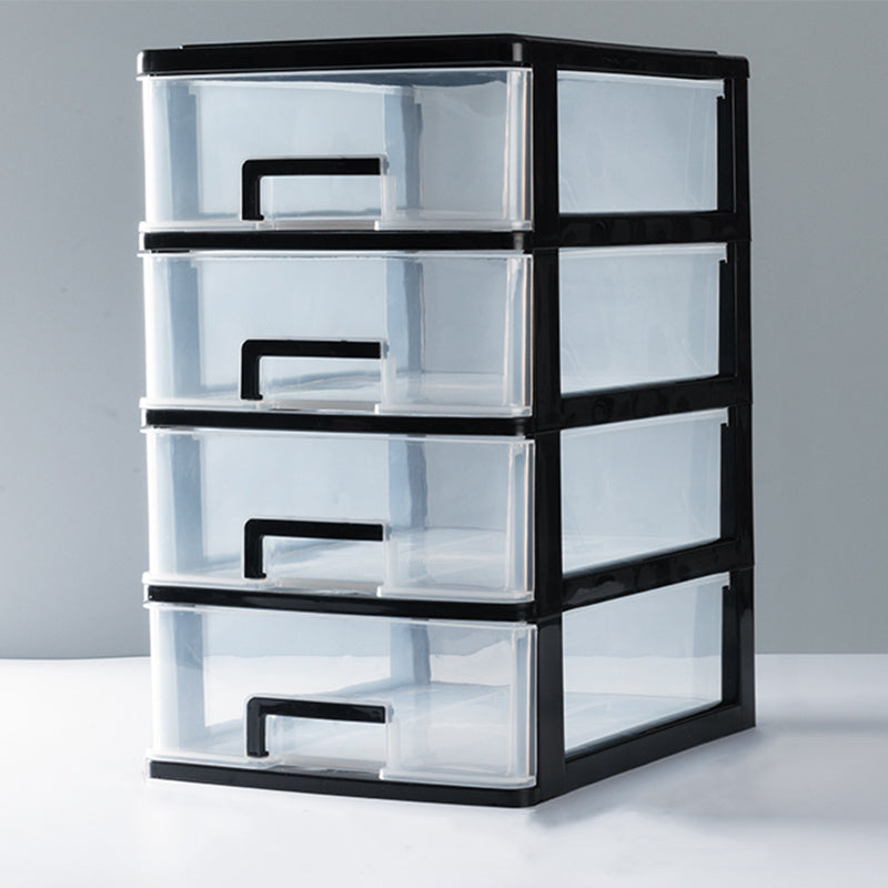 Transparent File Cabinet Vertical Modern Plastic Filing Cabinet for Home Office