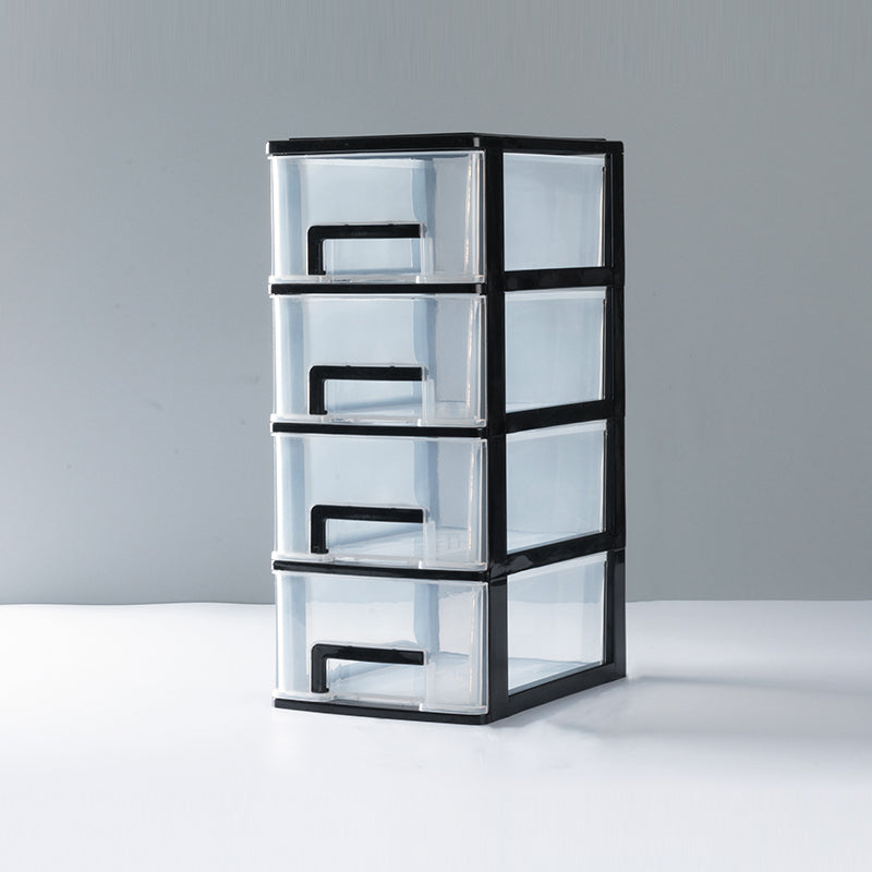 Transparent File Cabinet Vertical Modern Plastic Filing Cabinet for Home Office