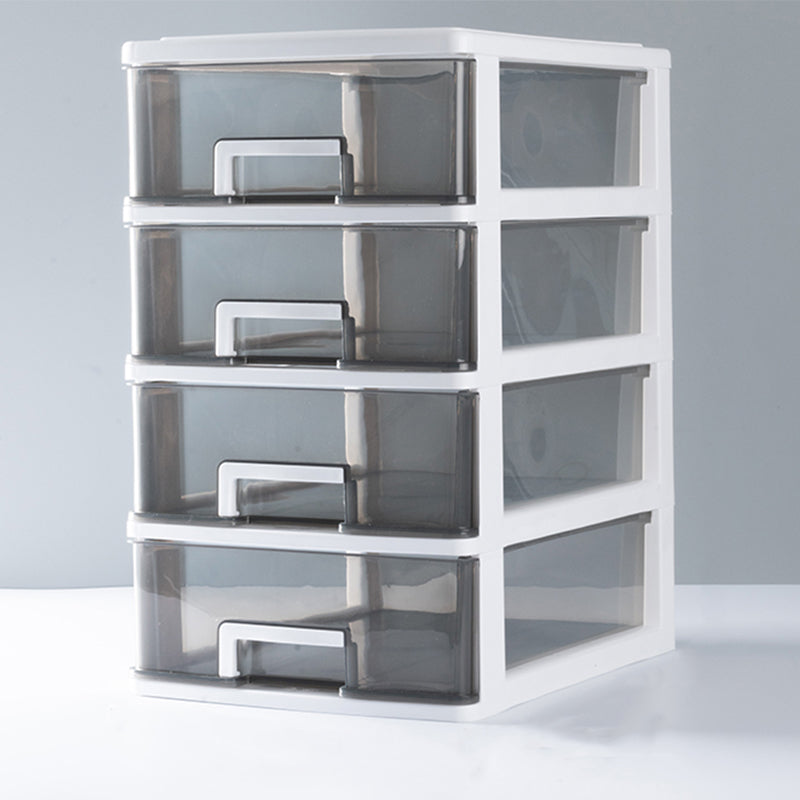 Transparent File Cabinet Vertical Modern Plastic Filing Cabinet for Home Office