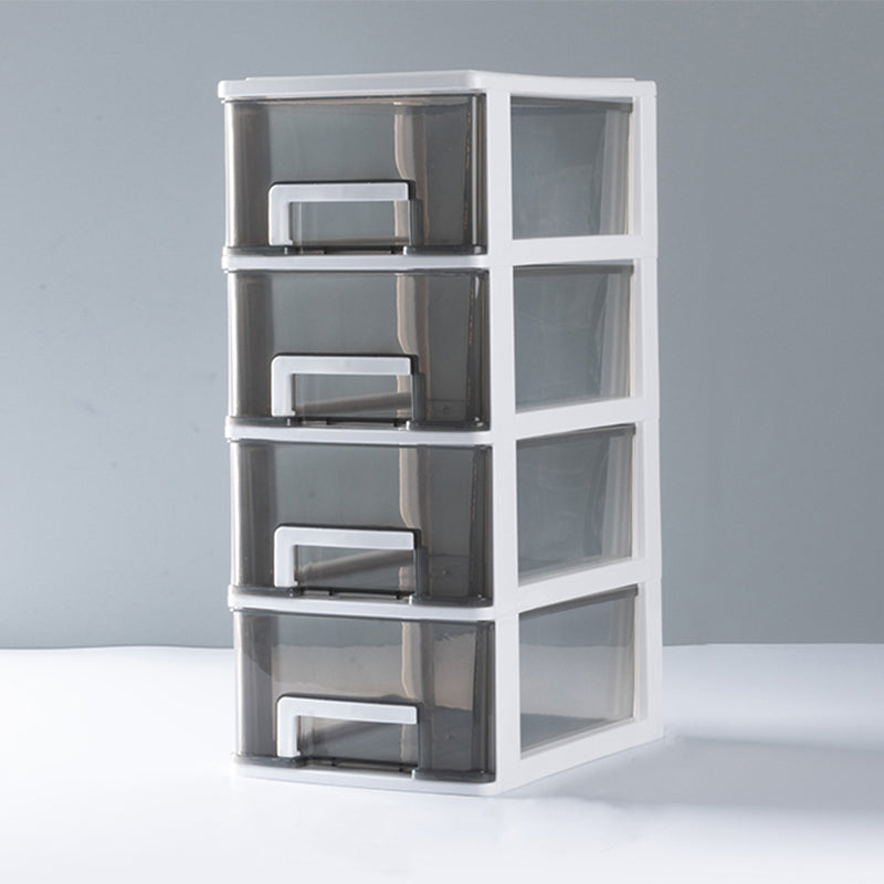 Transparent File Cabinet Vertical Modern Plastic Filing Cabinet for Home Office