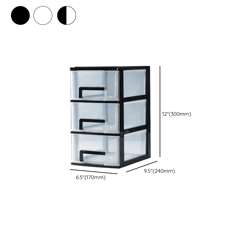 Transparent File Cabinet Vertical Modern Plastic Filing Cabinet for Home Office