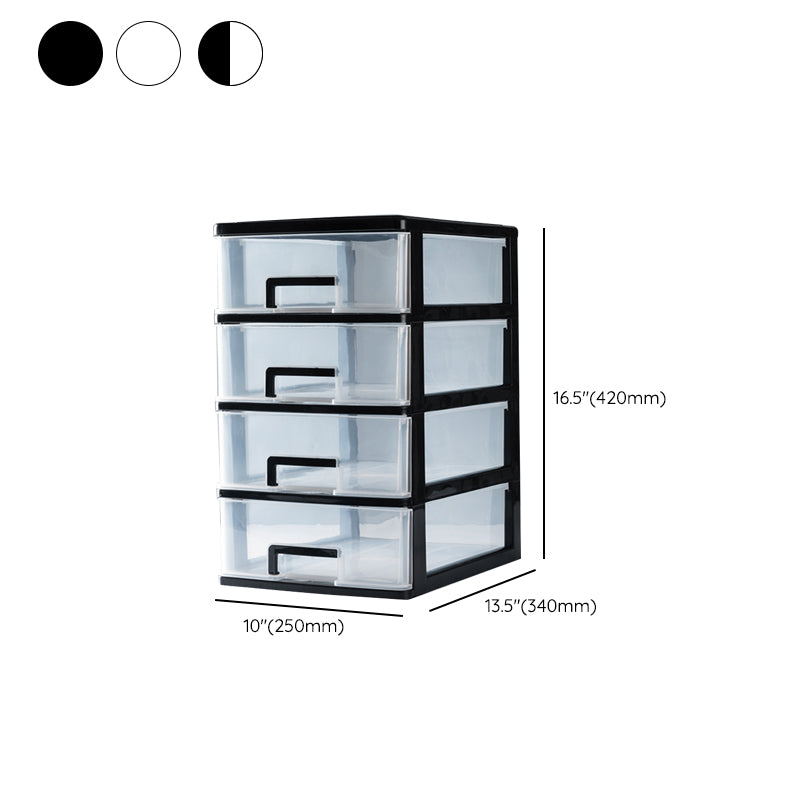 Transparent File Cabinet Vertical Modern Plastic Filing Cabinet for Home Office