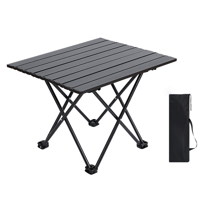 Industrial Patio Table Metal Black Rectangle Foldable Camping Table
