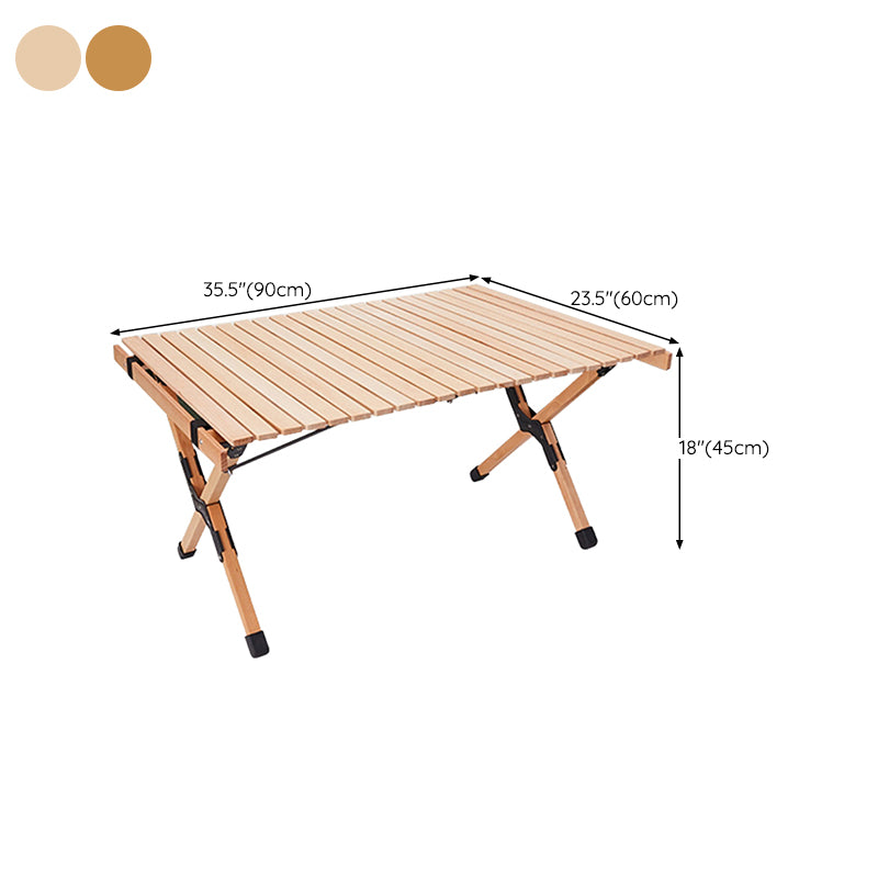 Contemporary Patio Table Rectangle Beech Foldable Camping Table
