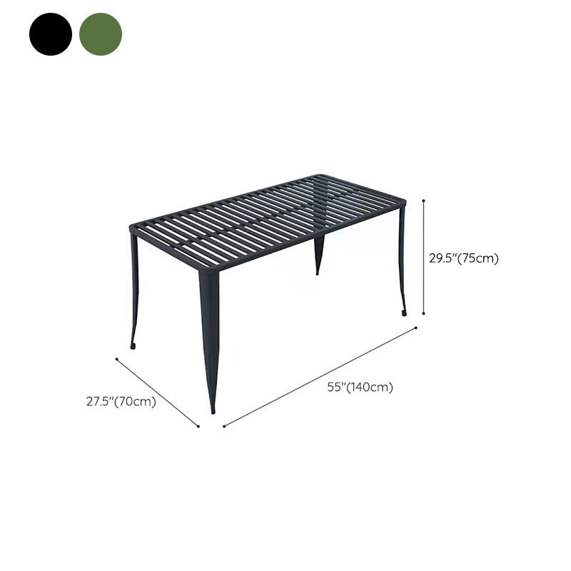 Metal Modern Dining Table Set 1/5/7 Pcs Metallic Finish Dining Set