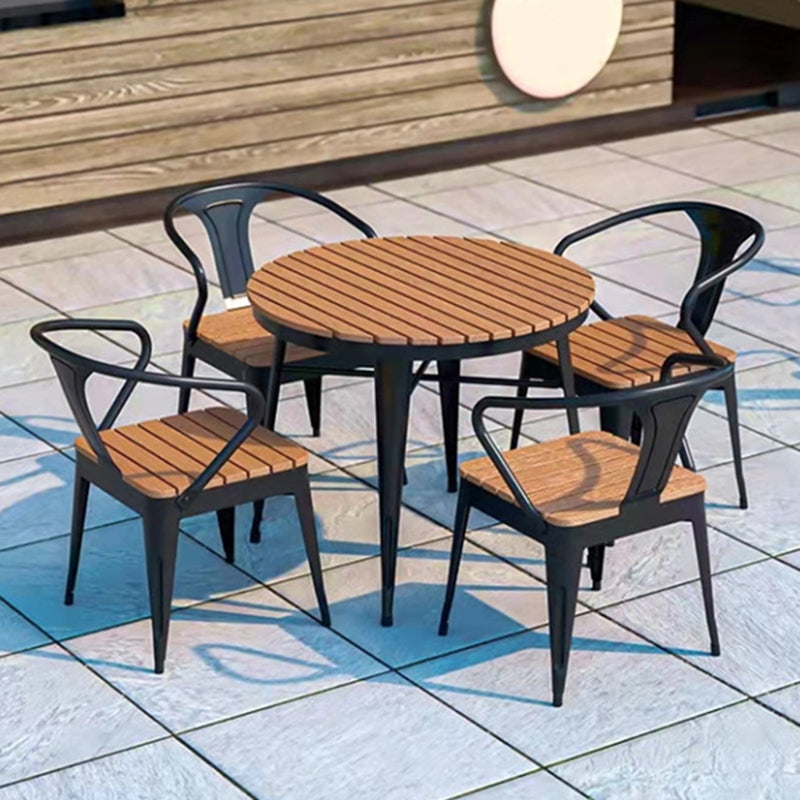 Modern 1/5/7 Pieces Metal Dining Set Reclaimed Wood Table Set