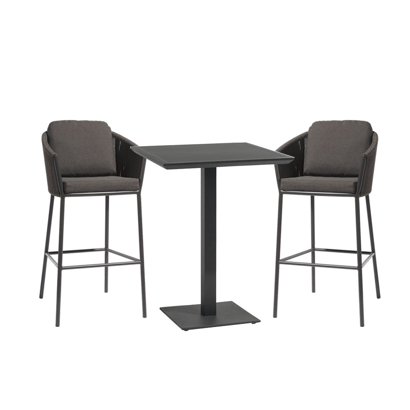 Matte Finish Stone Top Bar Table Set 1/3 Pcs Modern Style Bar Set