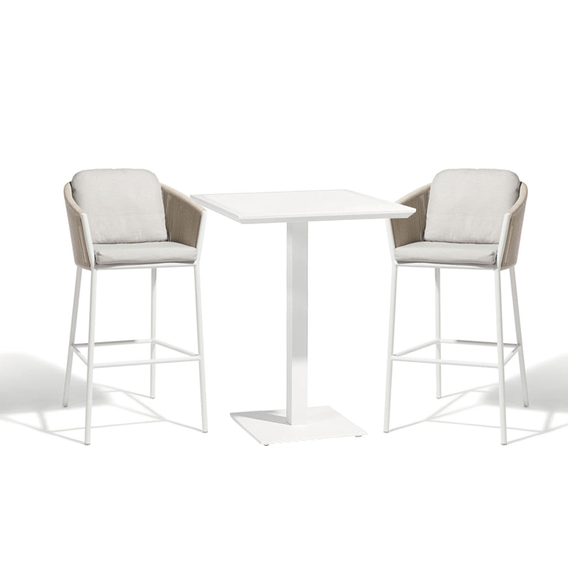 Matte Finish Stone Top Bar Table Set 1/3 Pcs Modern Style Bar Set