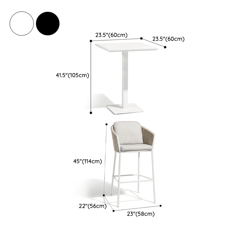 Matte Finish Stone Top Bar Table Set 1/3 Pcs Modern Style Bar Set