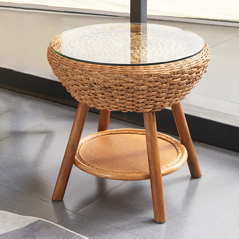 Glass Top Contemporary Dining Table Set 1/2/3/4 Pcs Wicker Dining Set