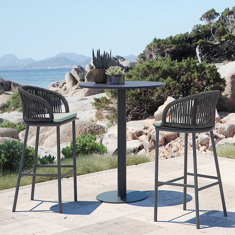 Contemporary Round Bar Height Set 1/3 Pcs Metal Bar Table Set