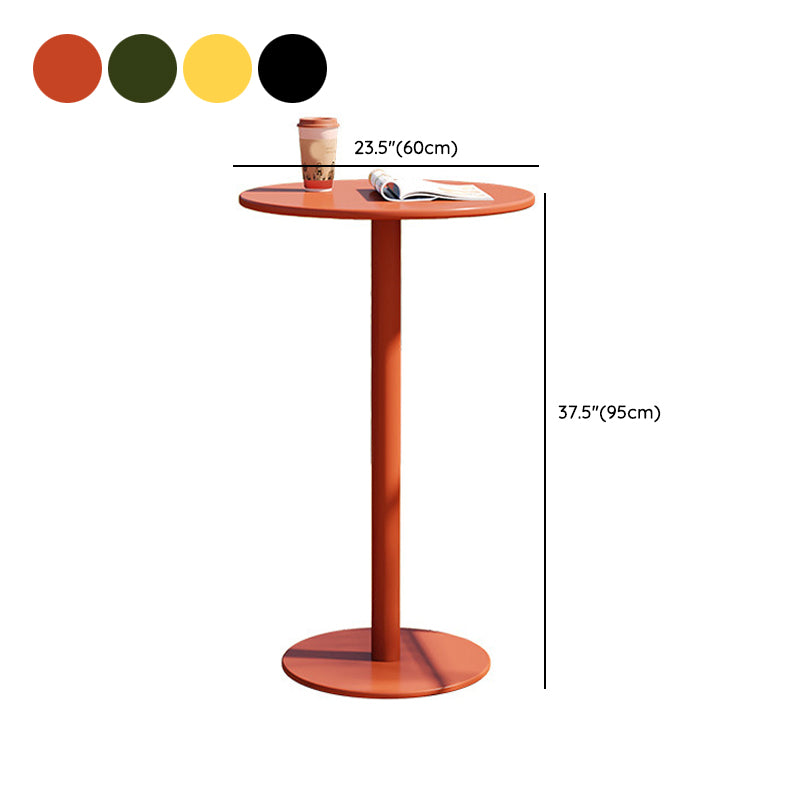 Round Modern Bar Table Set 1/3/4 Pcs Metallic Finish Bar Height Set
