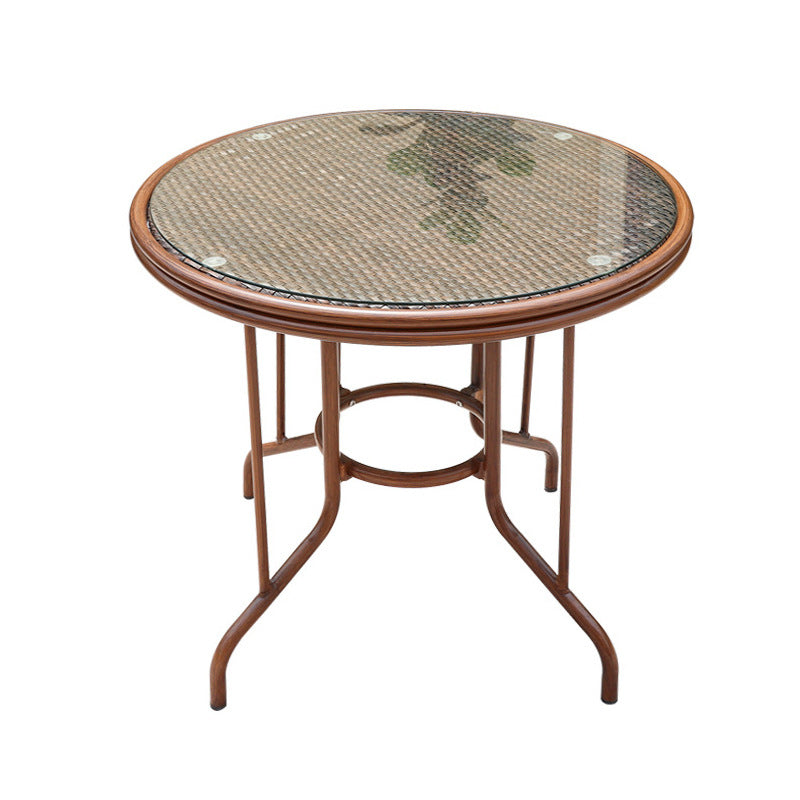 Modern Glass Top Dining Table Set 1/5/7 Pcs Brown Dining Set