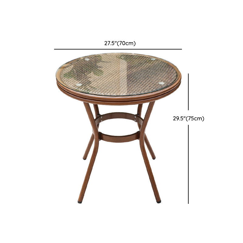 Modern Glass Top Dining Table Set 1/5/7 Pcs Brown Dining Set