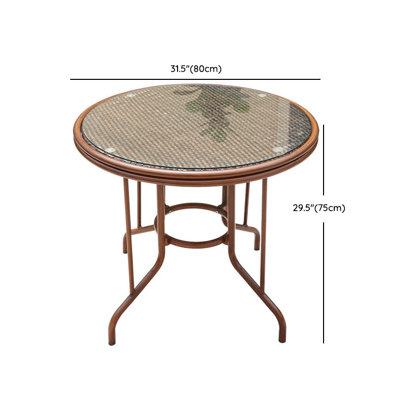 Modern Glass Top Dining Table Set 1/5/7 Pcs Brown Dining Set