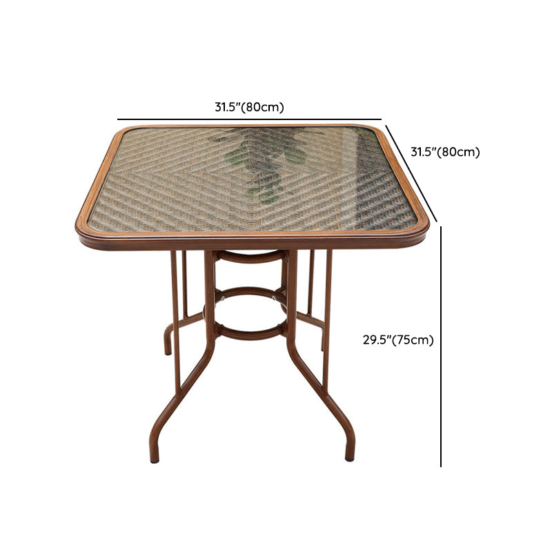 Modern Glass Top Dining Table Set 1/5/7 Pcs Brown Dining Set