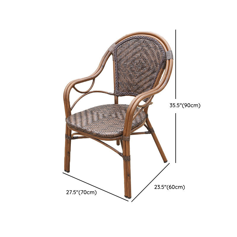 Modern Glass Top Dining Table Set 1/5/7 Pcs Brown Dining Set