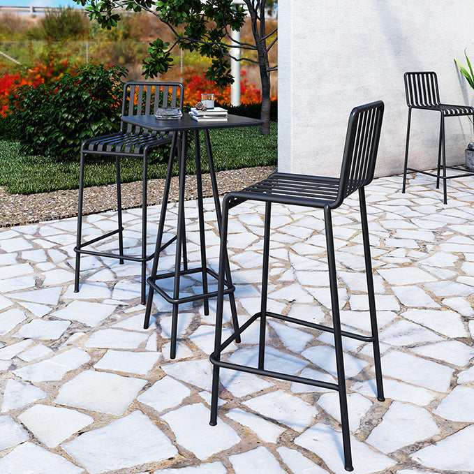 Black Modern Bar Table Set 1/2/3/4 Pcs Metal Bar Set for Small Places