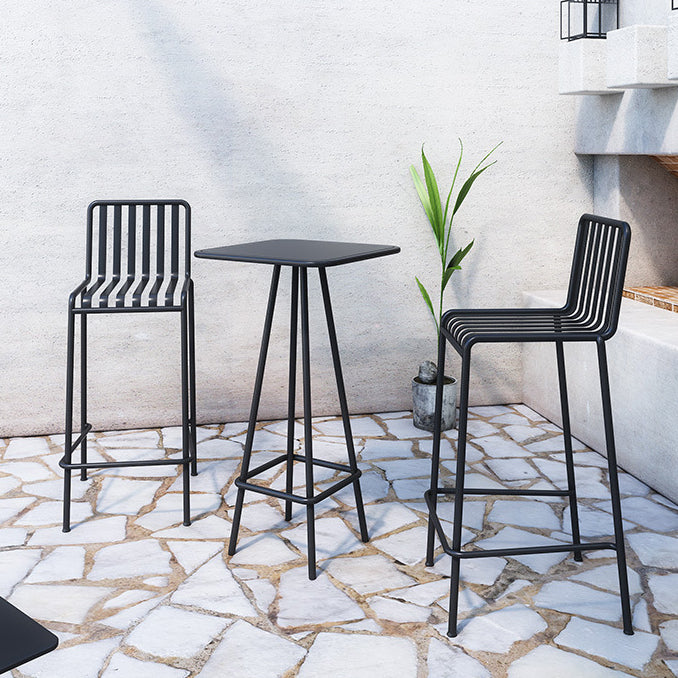 Black Modern Bar Table Set 1/2/3/4 Pcs Metal Bar Set for Small Places