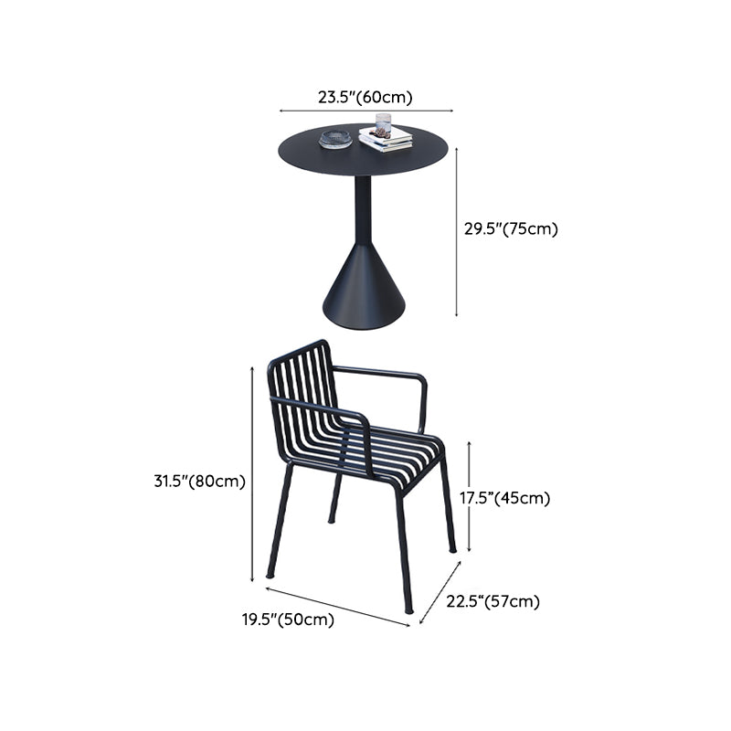 Black Modern Bar Table Set 1/2/3/4 Pcs Metal Bar Set for Small Places