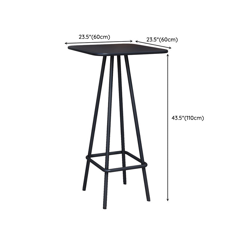Black Modern Bar Table Set 1/2/3/4 Pcs Metal Bar Set for Small Places
