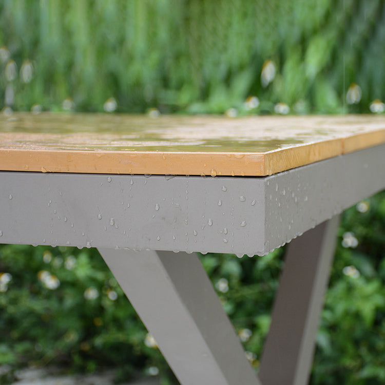 Brown Faux Wood Boho Dining Table Set 1/2/5/7 Pcs Rattan Dining Set