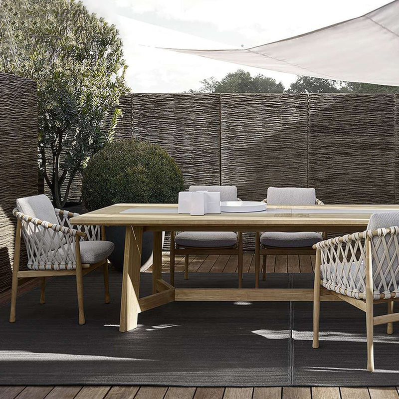 Boho Style 1/5 Pieces Dining Set Wood Dining Table Set for Outdoor