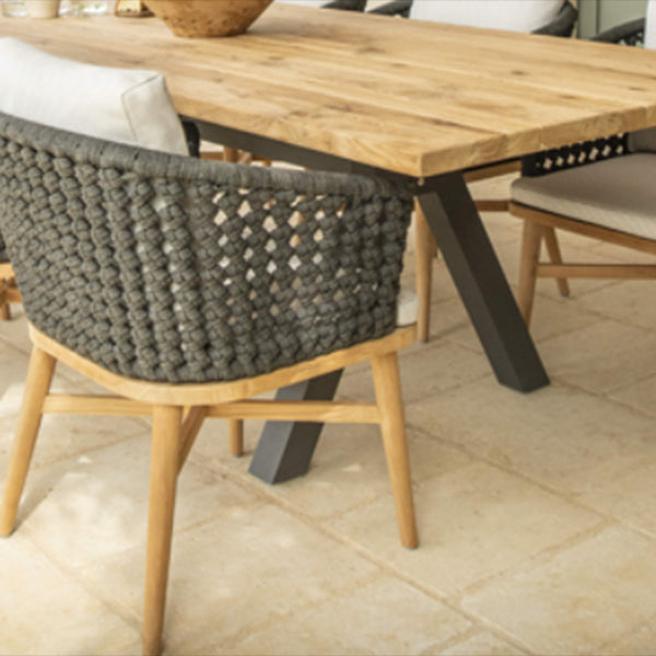 Boho Style 1/3/7 Pieces Dining Set Wood Dining Table Set for Outdoor