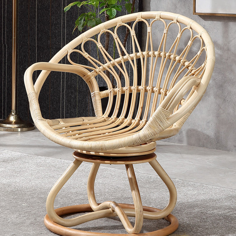 Contemporary Round Dining Table Set 1/3 Pcs Light Wood Finish Outdoor Dining Set