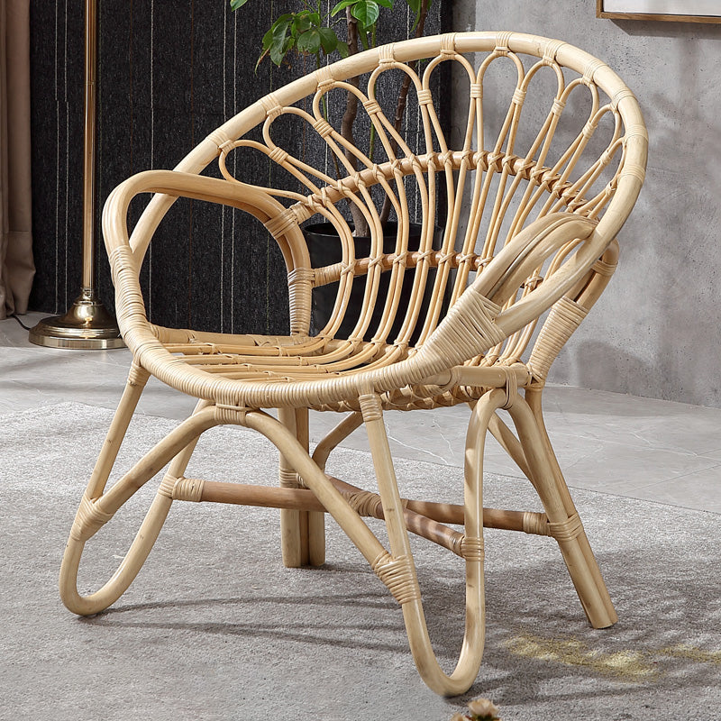 Contemporary Round Dining Table Set 1/3 Pcs Light Wood Finish Outdoor Dining Set