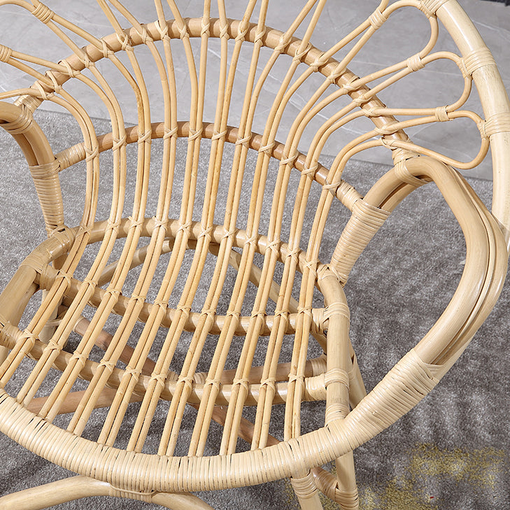 Contemporary Round Dining Table Set 1/3 Pcs Light Wood Finish Outdoor Dining Set