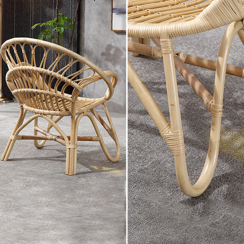 Contemporary Round Dining Table Set 1/3 Pcs Light Wood Finish Outdoor Dining Set