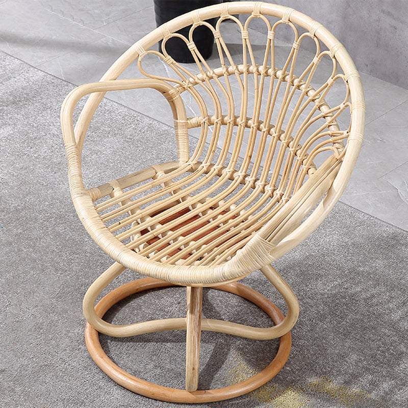 Contemporary Round Dining Table Set 1/3 Pcs Light Wood Finish Outdoor Dining Set