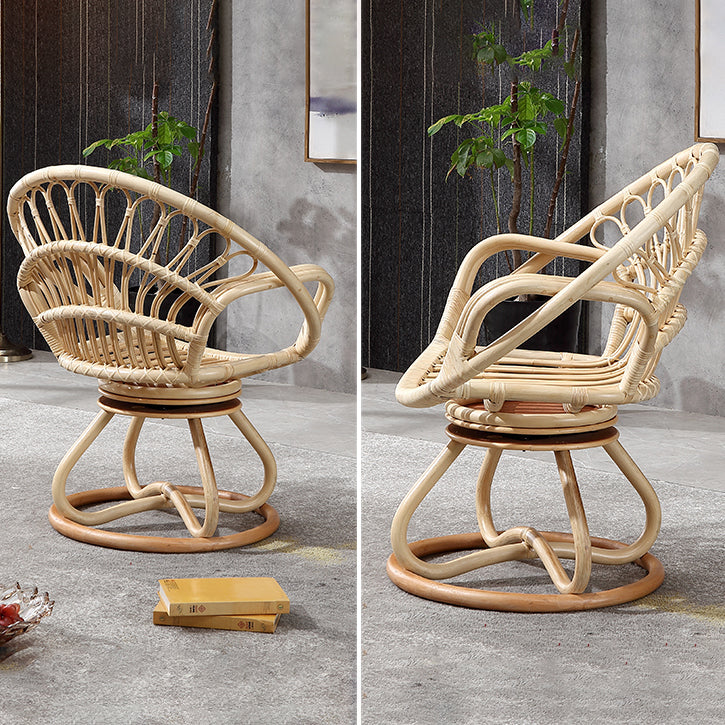 Contemporary Round Dining Table Set 1/3 Pcs Light Wood Finish Outdoor Dining Set