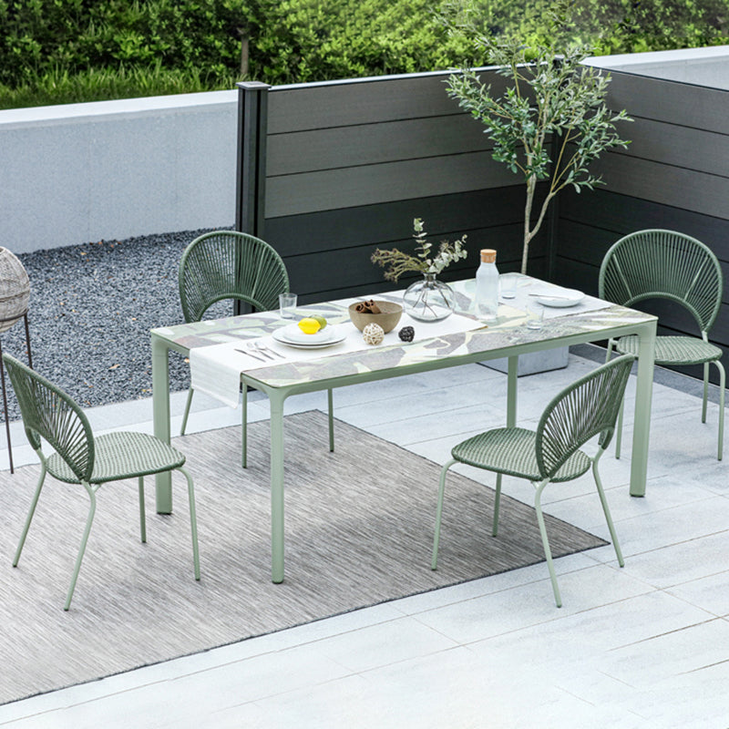 Modern Style Dining Set Glass Rectangular 1/2/3/5/7 Pieces Dining Set