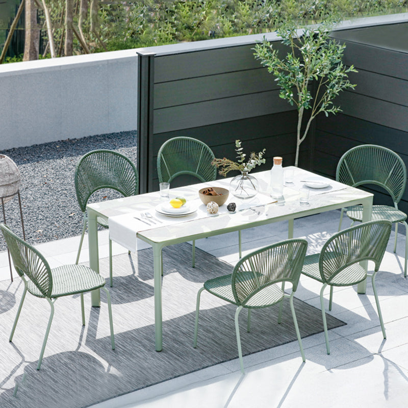 Modern Style Dining Set Glass Rectangular 1/2/3/5/7 Pieces Dining Set