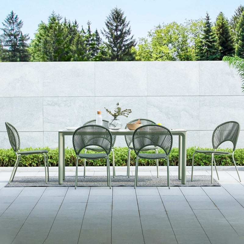 Modern Style Dining Set Glass Rectangular 1/2/3/5/7 Pieces Dining Set