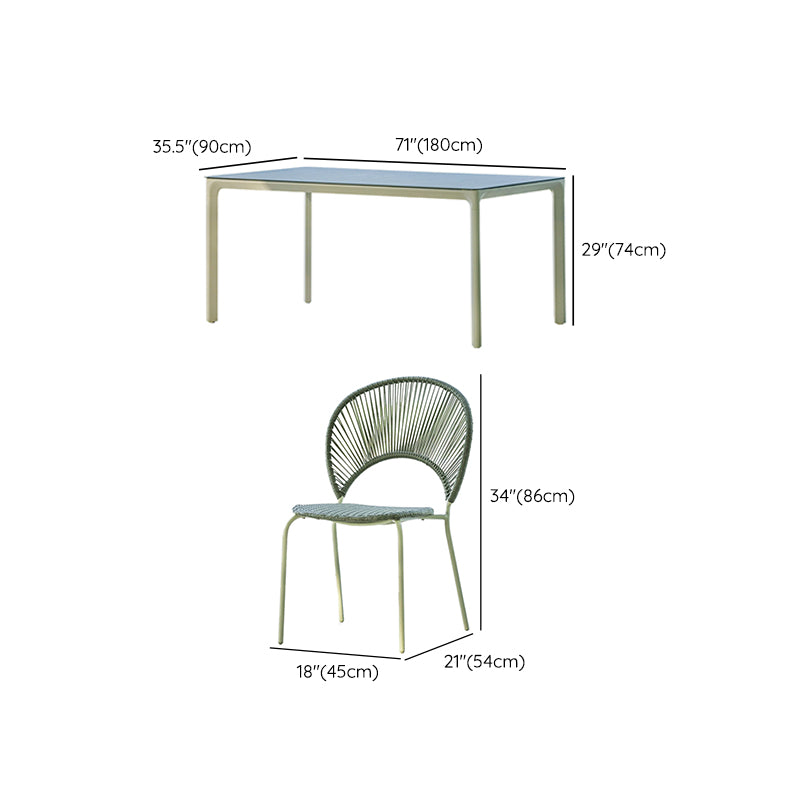 Modern Style Dining Set Glass Rectangular 1/2/3/5/7 Pieces Dining Set