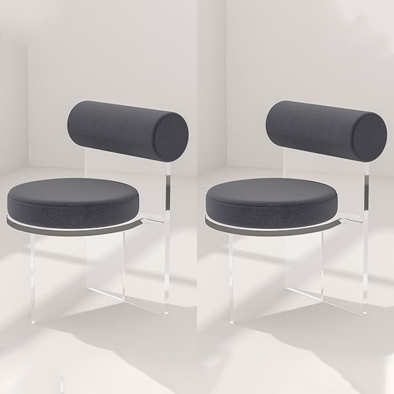 Contemporary Style 1/2/4/6 Pieces Dining Chairs Set Rectangle Stone Furniture in White