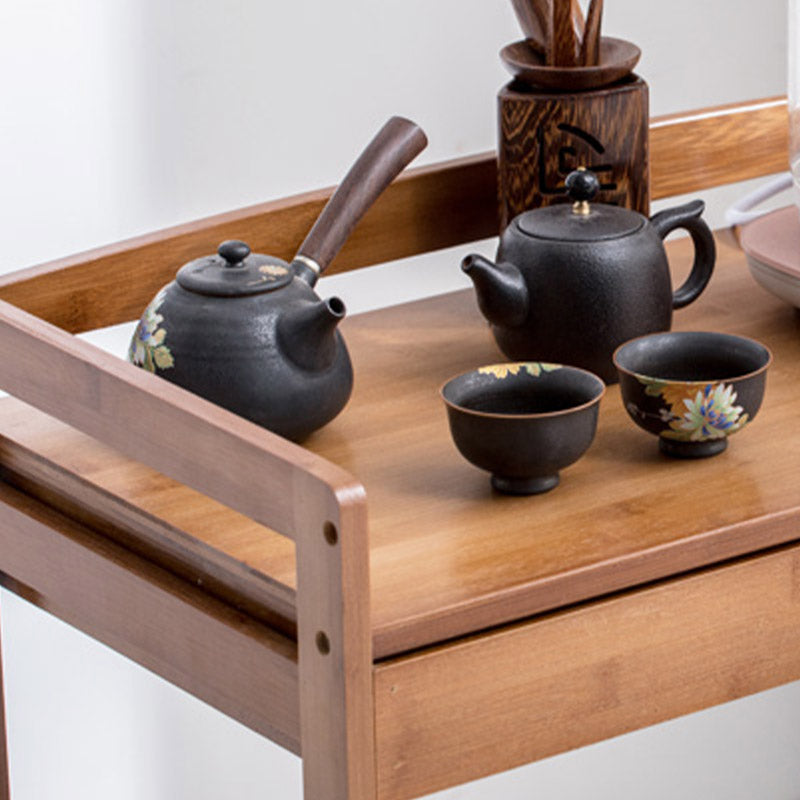 Rolling Home Dining Kitchen Trolley Modern Wooden Kitchen Cart