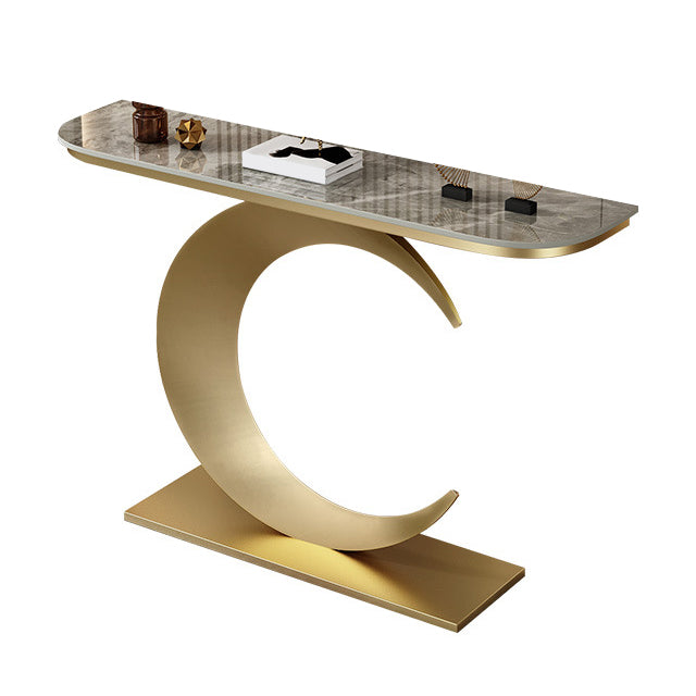 Half Moon Glam Console Accent Table Antique Finish Console Sofa Table