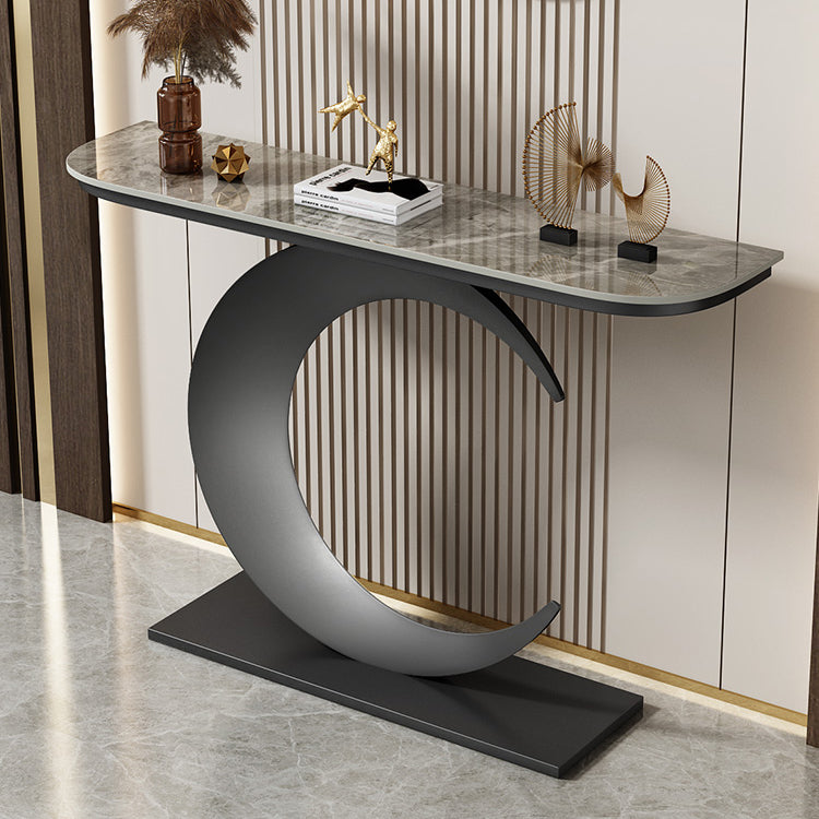 Half Moon Glam Console Accent Table Antique Finish Console Sofa Table