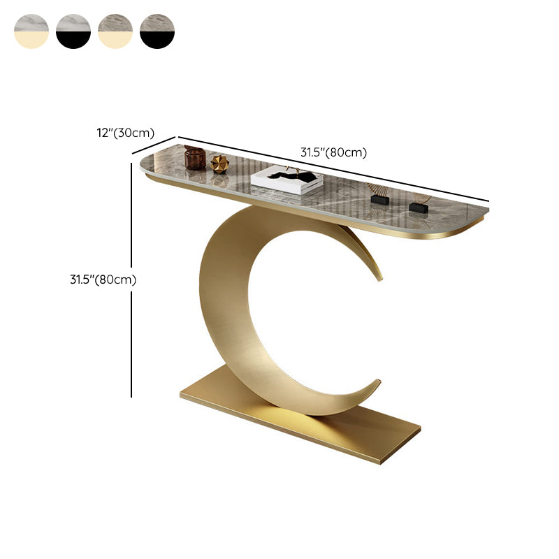 Half Moon Glam Console Accent Table Antique Finish Console Sofa Table